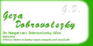 geza dobrovolszky business card