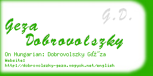 geza dobrovolszky business card